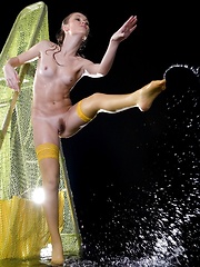 Cute russian girl Caesaria in wet stockings