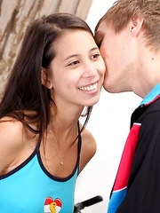 Cutie banging the fitness trainer after a long outdoor run